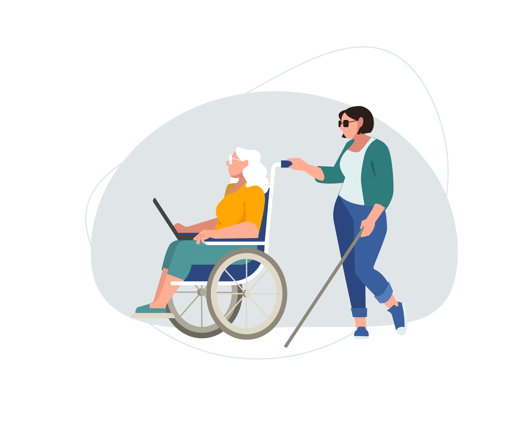 Une image représentant une diversité de personnes symbolisant l'inclusion des personnes ayant un handicap physique, sensoriel ou cognitif.