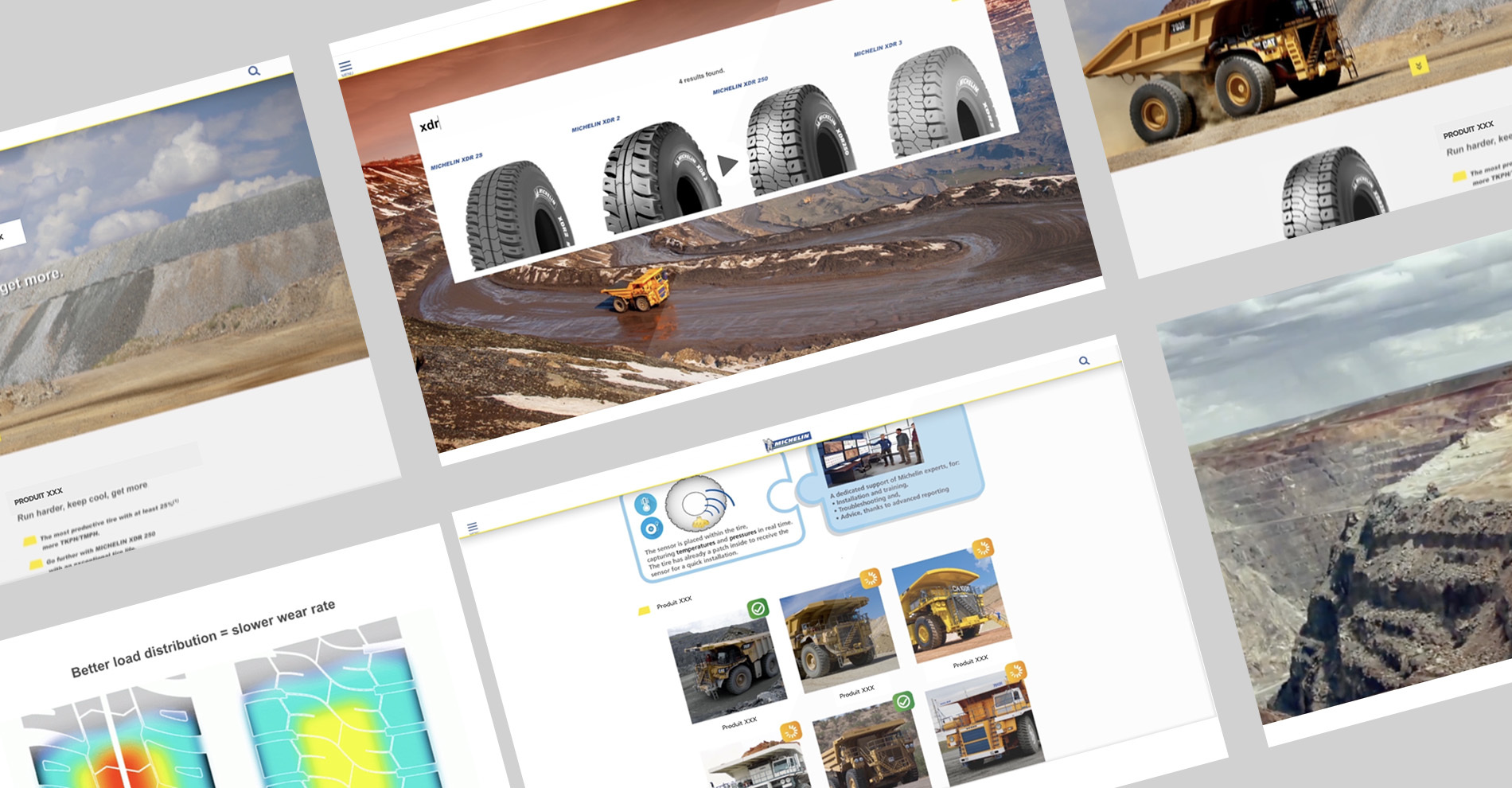 Mockup de l'application de présentation de la gamme Mining
